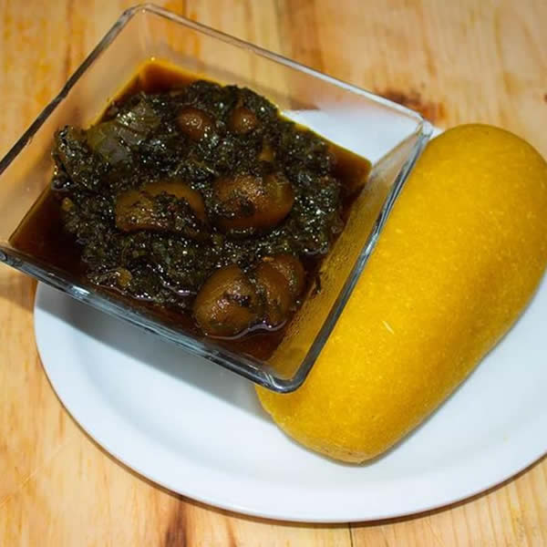 Eru and wata fufu or Gari