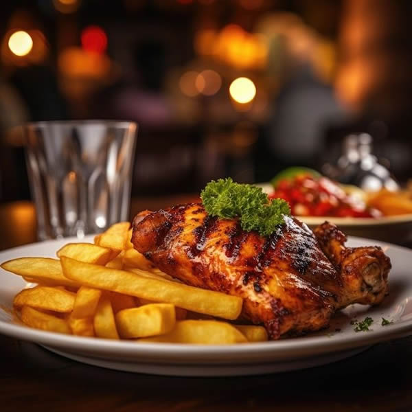 Fries and chicken